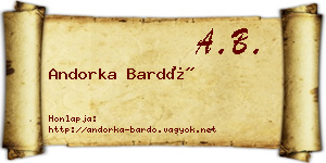 Andorka Bardó névjegykártya